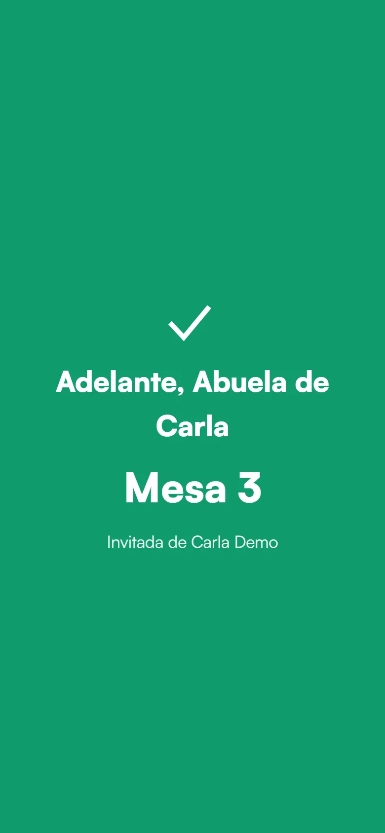 Pantalla verde de pase dado